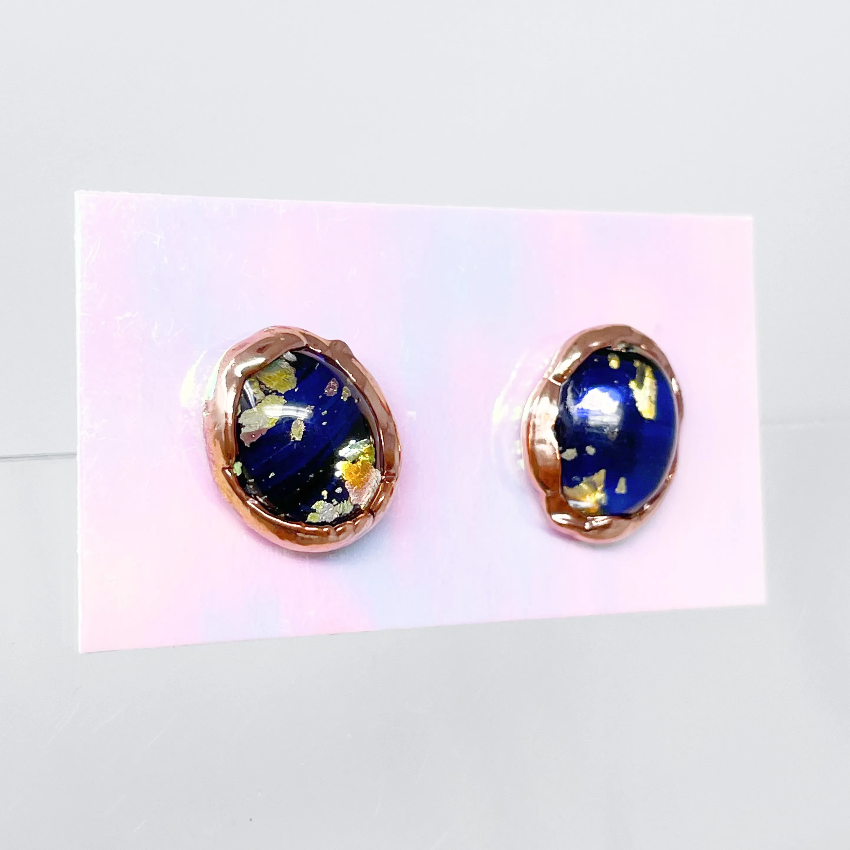 Blue Lampwork Studs