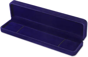 Blue Velvet Long Chain Bracelet Necklace Watch Storage Box Gift Case, Premium Gorgeous Jewelry Display Box for Wedding,Engagement, Proposal, Birthday and Anniversary (Blue)