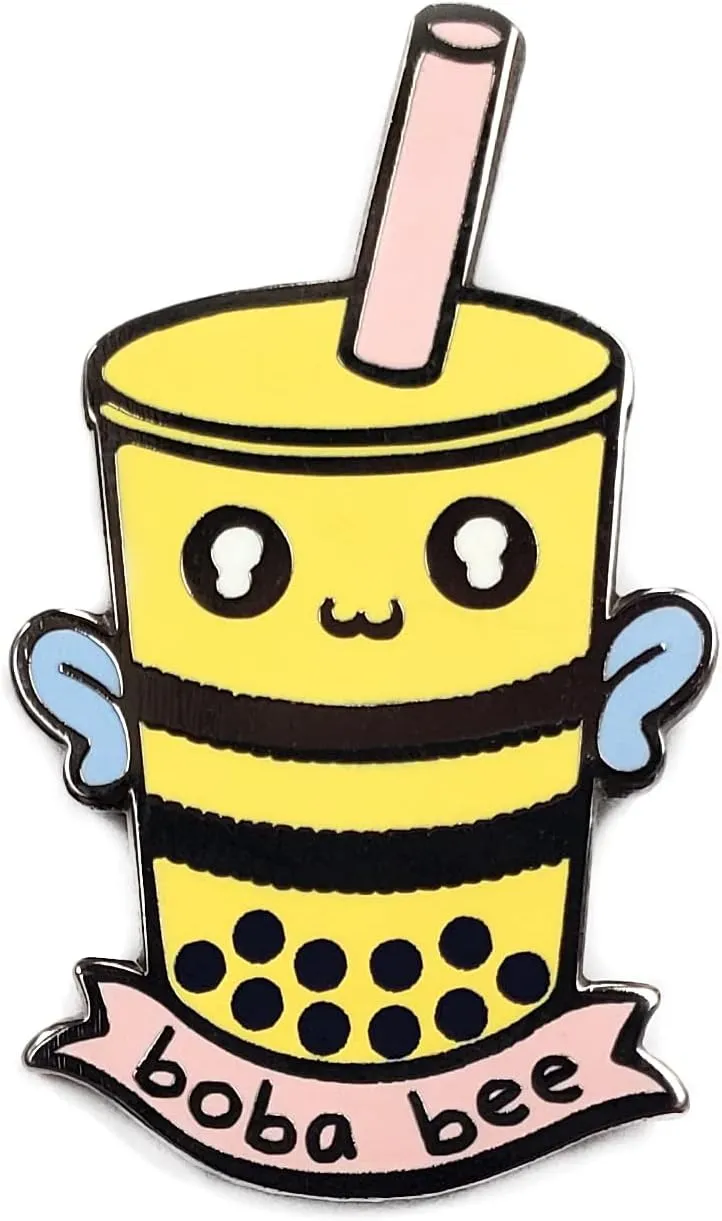Boba Tea Bee Enamel Lapel Pin