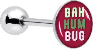 Body Candy Winter Holiday Surgical Steel Tongue Ring Christmas Bah Humbug Holiday Grouch Tongue Piercing Jewelry