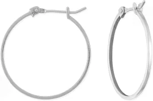 Boma Jewelry Sterling Silver 1 Inch Classic Snap Down Closure Hoop Earrings
