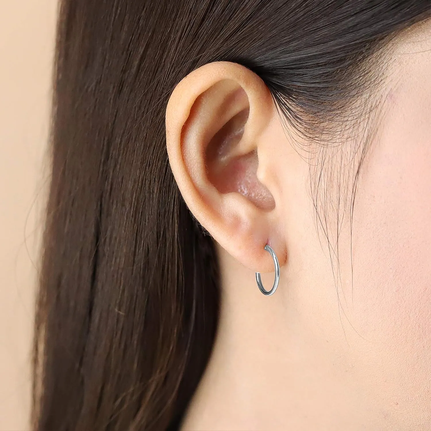 Boma Jewelry Sterling Silver Classic Snap Down Closure Tube Hoop Earrings