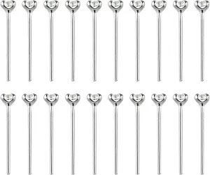Box Of 20PCS 22G Nose Bone Studs Rings 6mm 925 Sterling Silver 18G Gold Plated 11mm Custom Bendable Fishtail Nose Rings Studs 1.5mm 2mm CZ Tiny Nose Piercing Jewelry