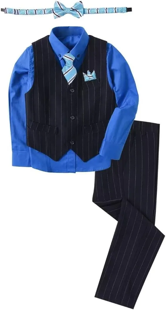 Boy's Suit Pinstripe Formal Dresswear Vest and Pants Set