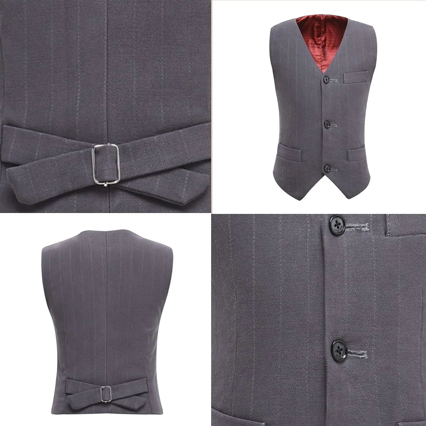 Boy's Suit Pinstripe Formal Dresswear Vest and Pants Set