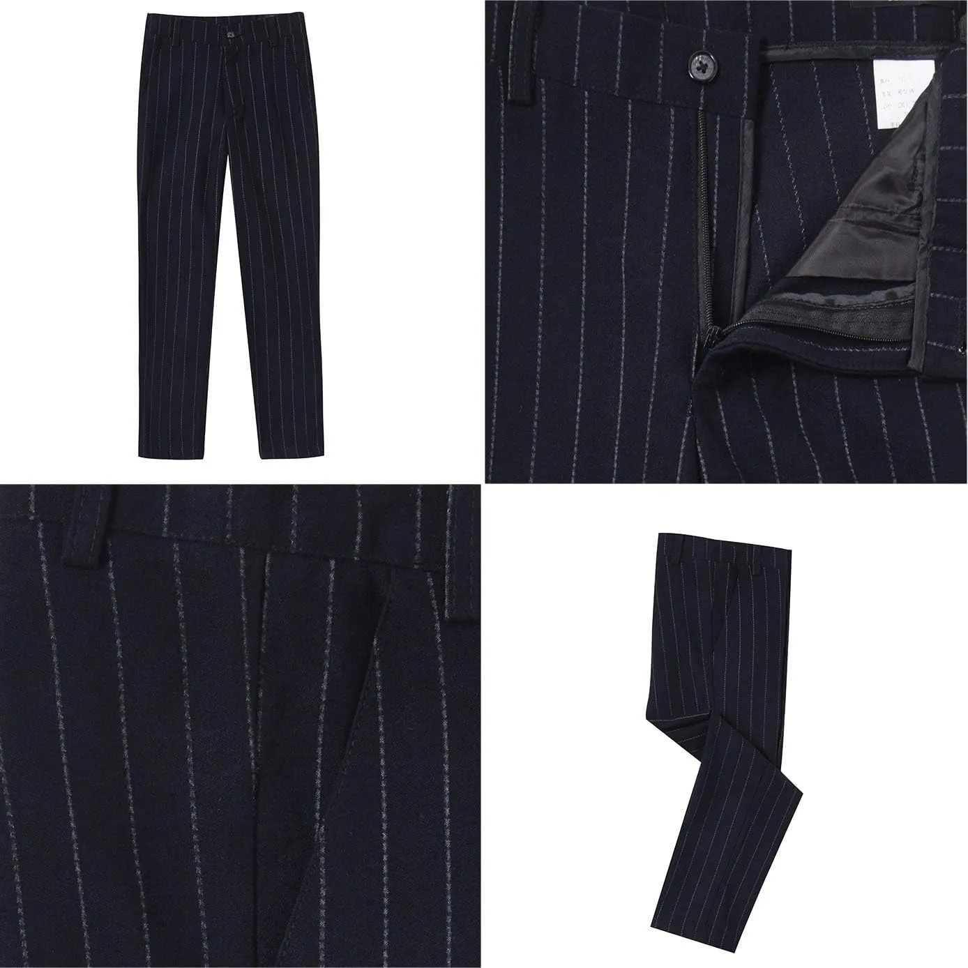 Boy's Suit Pinstripe Formal Dresswear Vest and Pants Set