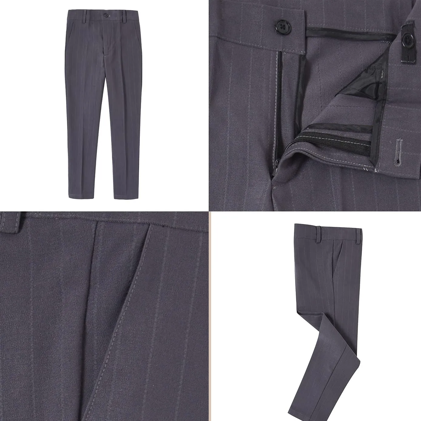Boy's Suit Pinstripe Formal Dresswear Vest and Pants Set