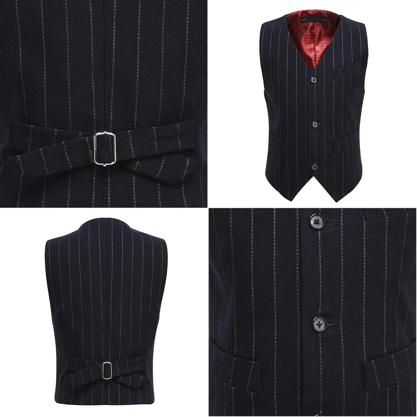 Boy's Suit Pinstripe Formal Dresswear Vest and Pants Set