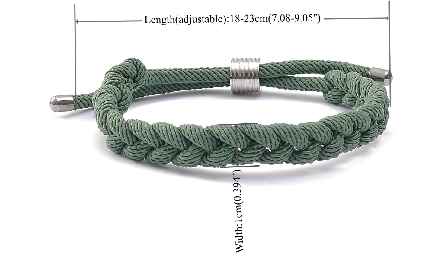 Braided Milano Rope Bracelet with Stainless Steel Charm, Handmade, Adjustable Length for Men and Women