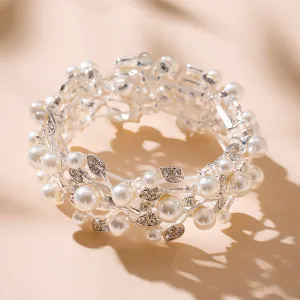 Bride and Bridesmaids Silver Pearl Bracelets