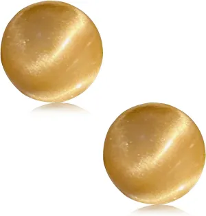 Brushed Gold Stud Earrings,Half Ball Stud Earrings for Women,14K Gold Plated 925 Sterling Silver,Matte Gold Stud Earrings,Brushed Round Earring,Hypoallergenic Fashion Classic Trendy Jewelry Gifts