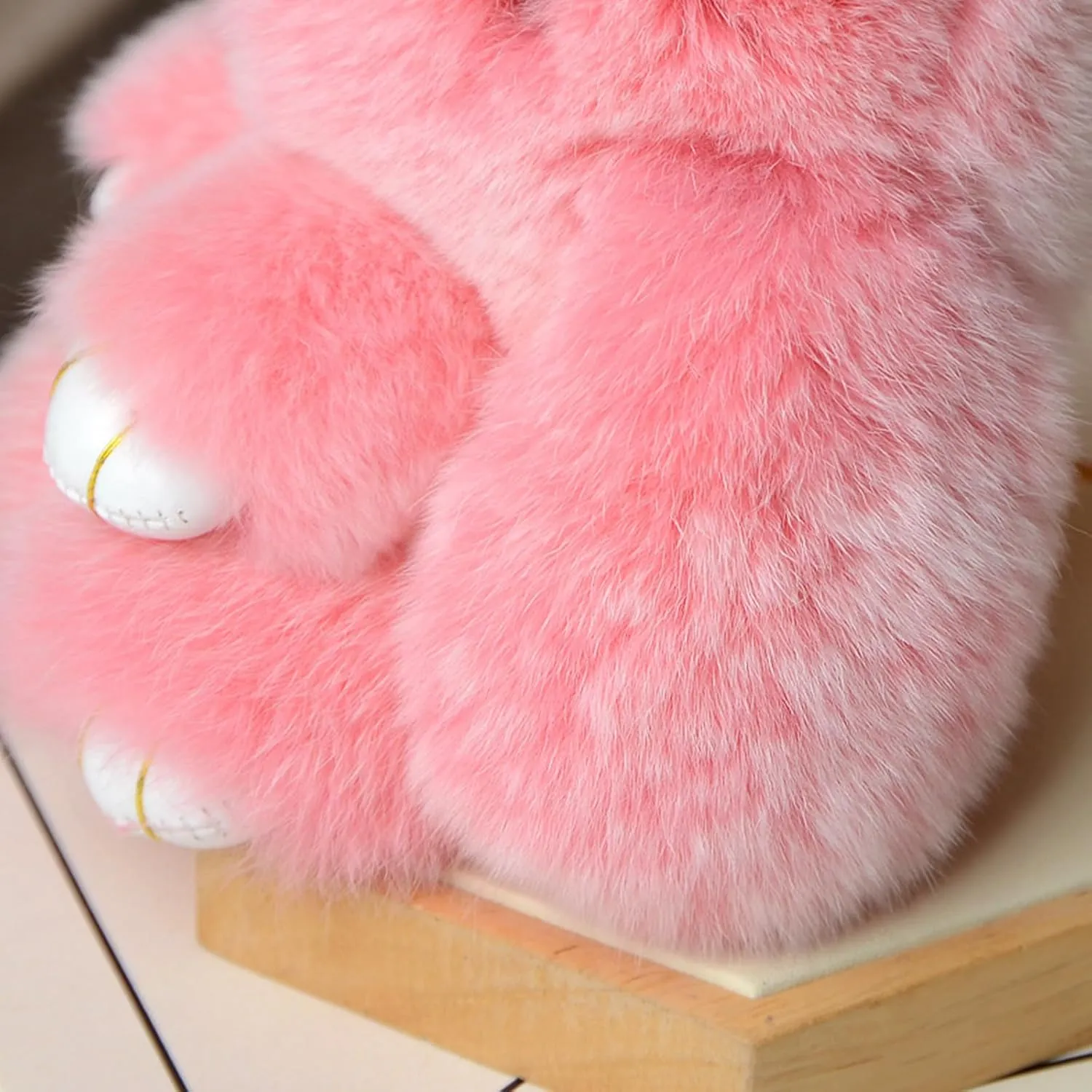 Bunny Lulu Keychain with Tin Adorable Soft Bunny Pompom Charm for Girls & Women