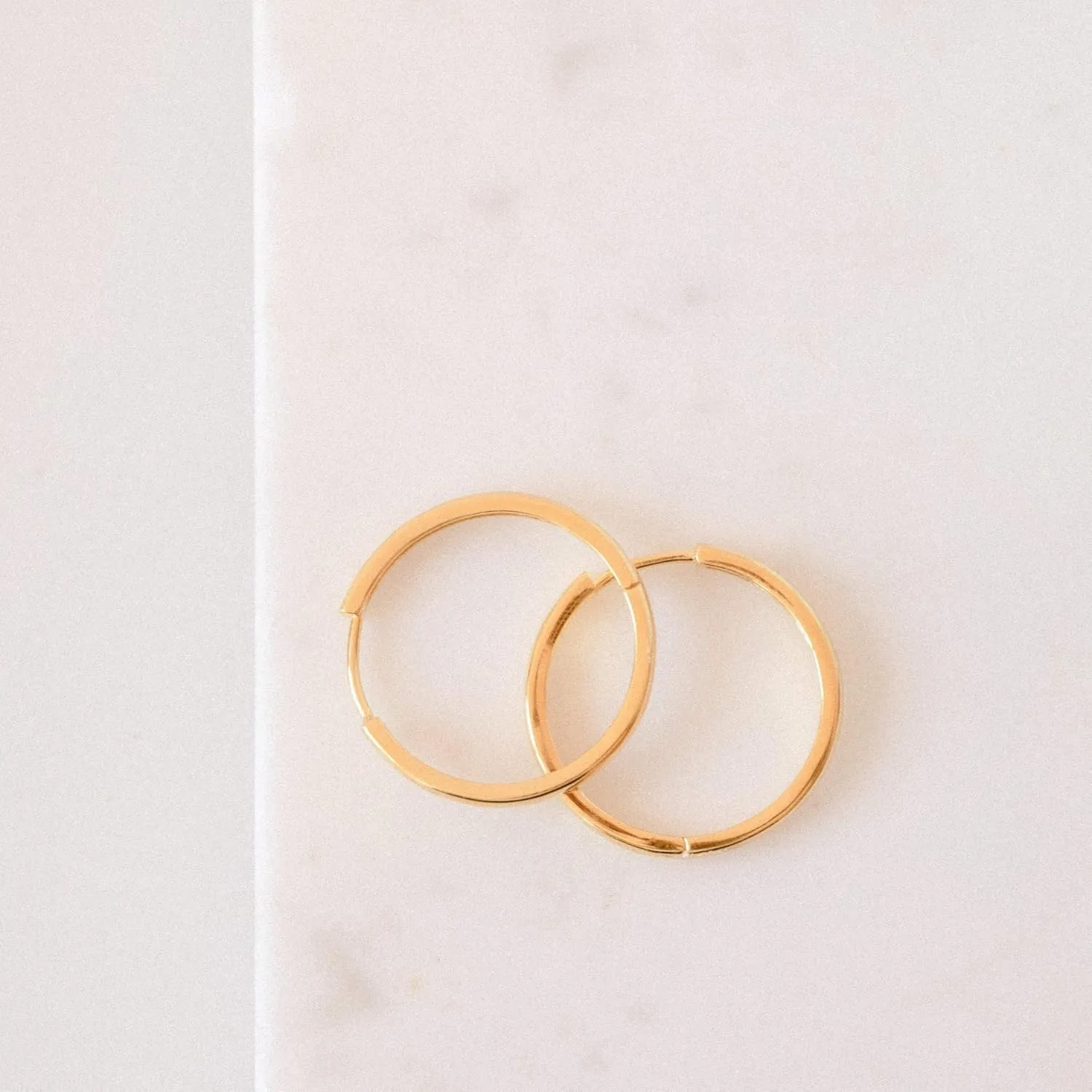 CAITLYNMINIMALIST 18K Gold Plated Sterling Silver Classic Thin Dainty Hypoallergenic Lightweight Stackable Trendy Hoop Earrings for Women