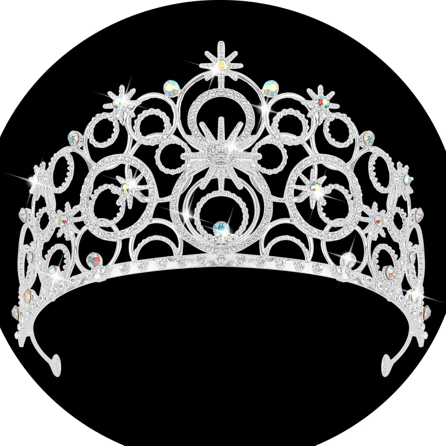 Canitor Glinda's Bubble Crown Tiara for Women Girl Princess Halloween Costume Accessories for Birthday Prom