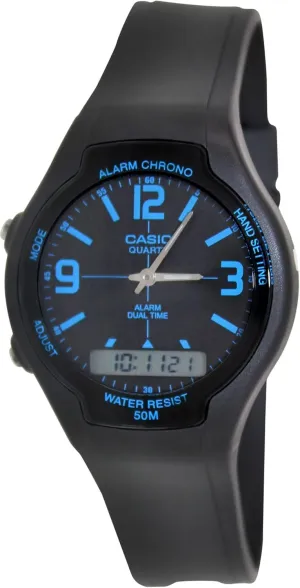 Casio Men's AW90H-2BV Black Resin Quartz Watch with Black Dial
