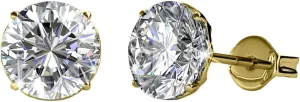 Cate & Chloe Mallory 18k White Gold Plated Stud Solitaire Earrings with Crystals, Classic Shiny Round Cut Crystals, Fashion Jewelry