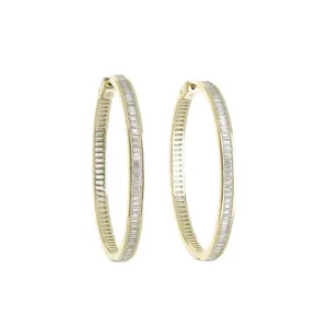 CHANNEL-SET BAGUETTE HOOP EARRINGS
