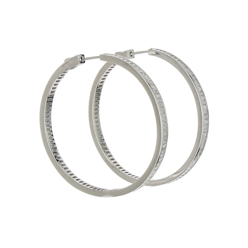 CHANNEL-SET BAGUETTE HOOP EARRINGS