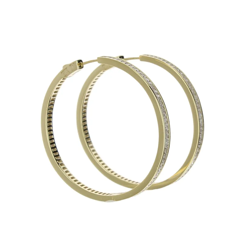 CHANNEL-SET BAGUETTE HOOP EARRINGS