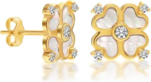 Charmsy 925 Sterling Silver Heart Stud Earring for Women | Lightweight Mother of Pearl Heart Shaped Earrings | Women's Classic MOP Heart Stud Earrings