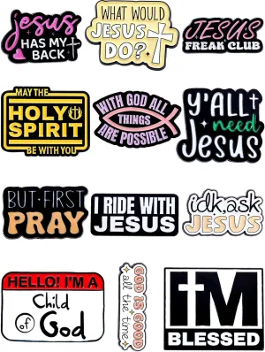 Christian Faith Enamel Pins Set  Inspirational Jesus & Bible Verse Pins for Backpacks, Jackets, Hats, Gifts  Collectible Metal Lapel Pins for Believers, Youth Groups & Church Events  12-Pack