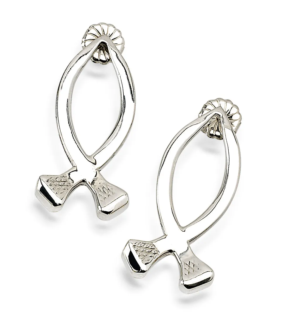 Christian Nail Earrings, Sterling Silver