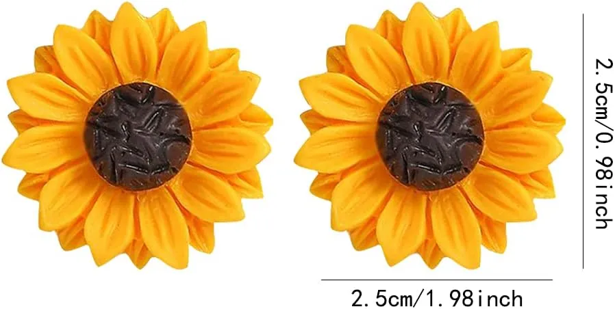 CHUNYANAN Fashion Simplicity Sunflower Dangle Drop Earrings for Women Yellow Enamel Daisy Sun Flower Personalized Earrings Jewelry Gift