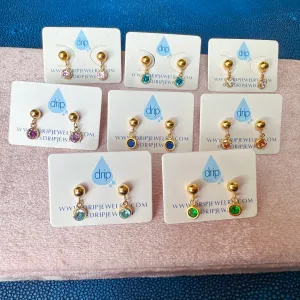 Circle Drop Ball Studs (more colors)