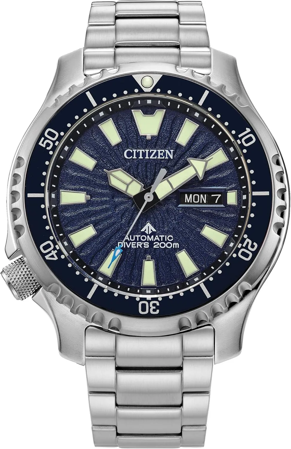 Citizen Men's Promaster Dive Fugu Automatic Stainless Steel Watch, Luminous, ISO Compliant, Silver/Blue Dial