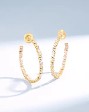 Classic Diamond Midi Hoops