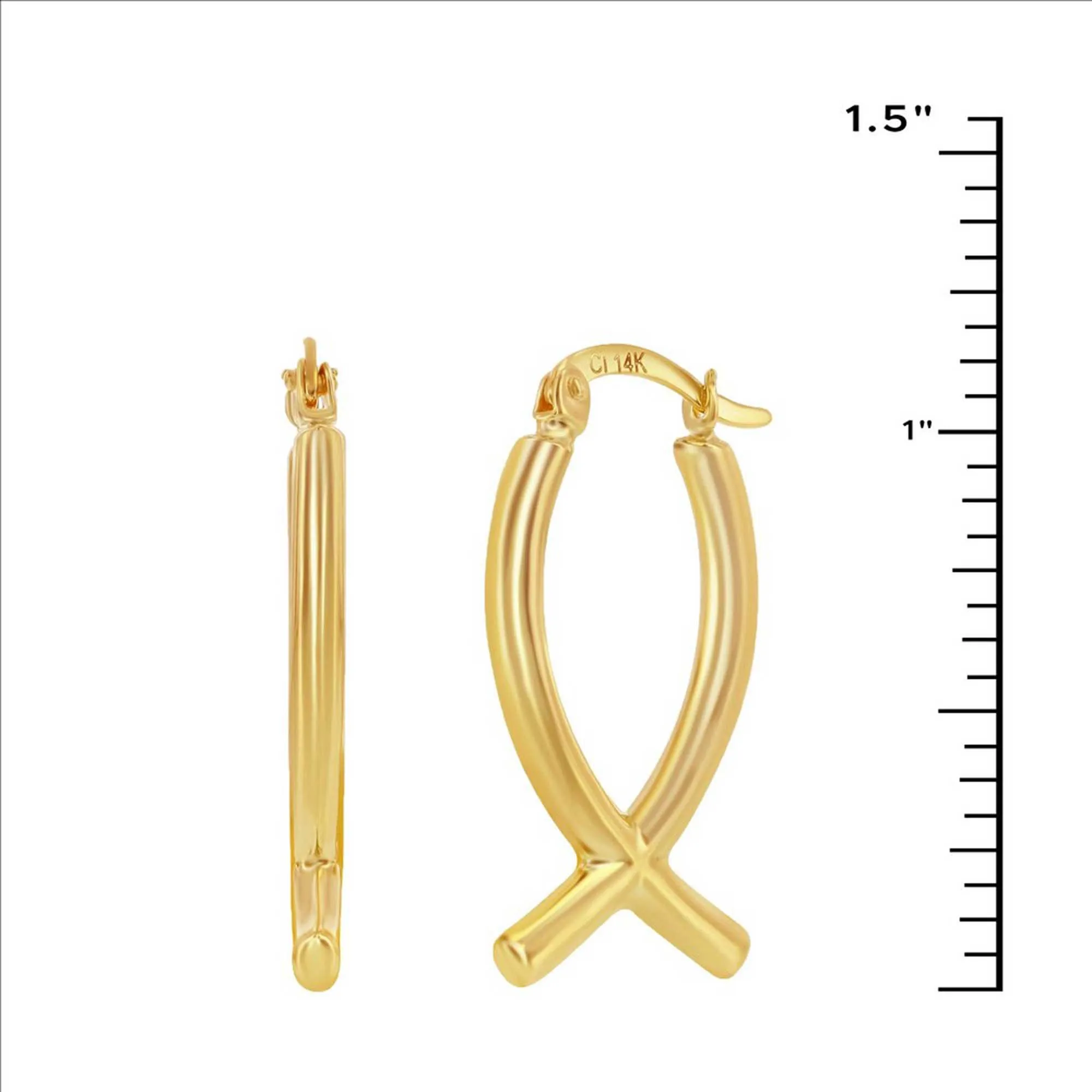 Classic Gold  Women's Earrings - 14K Yellow Gold Twisted Hoop | 14A-118