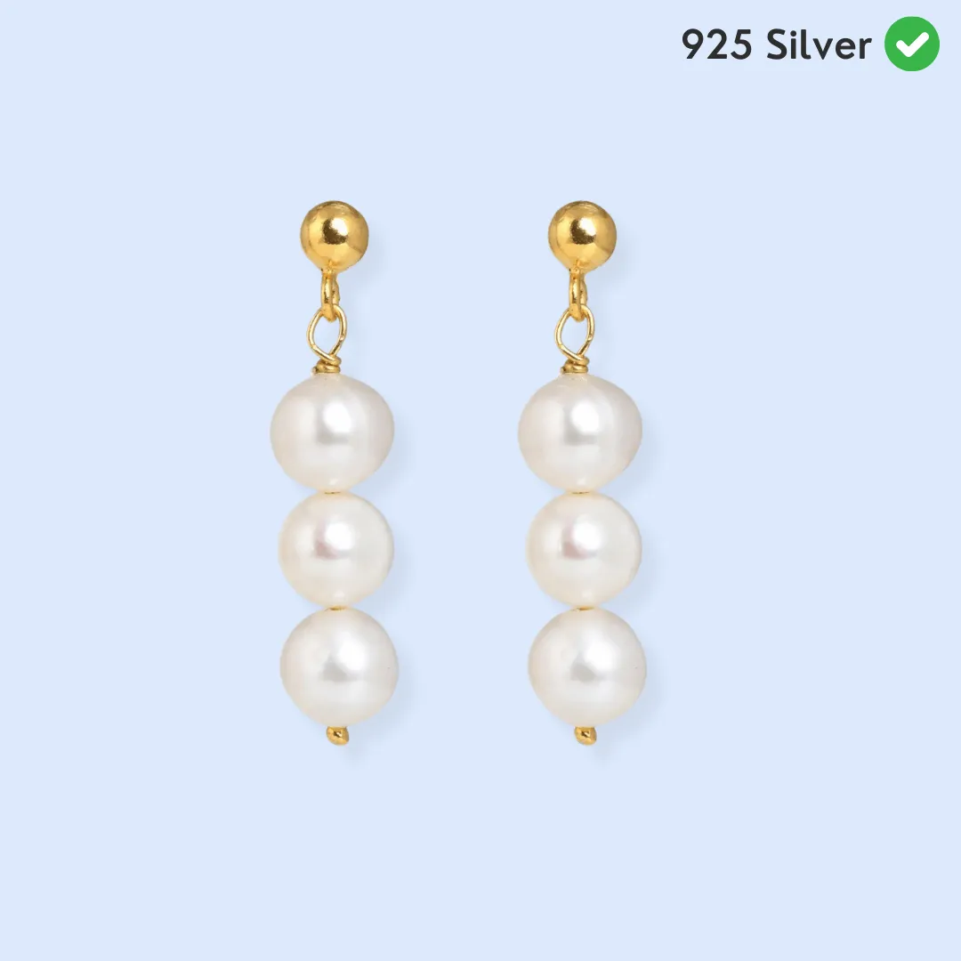 Classic Pearl Drop Silver Earrings - From Purl
