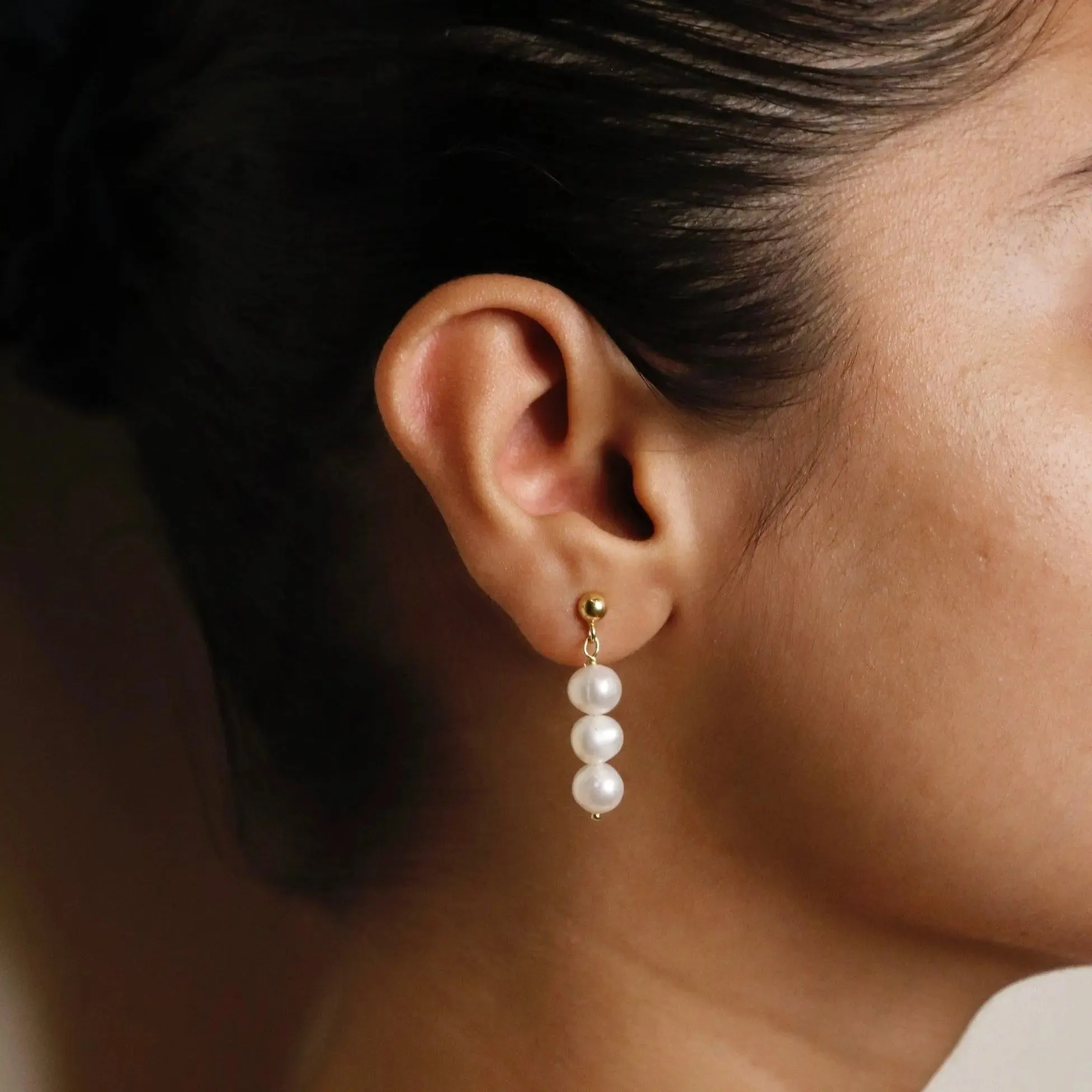 Classic Pearl Drop Silver Earrings - From Purl