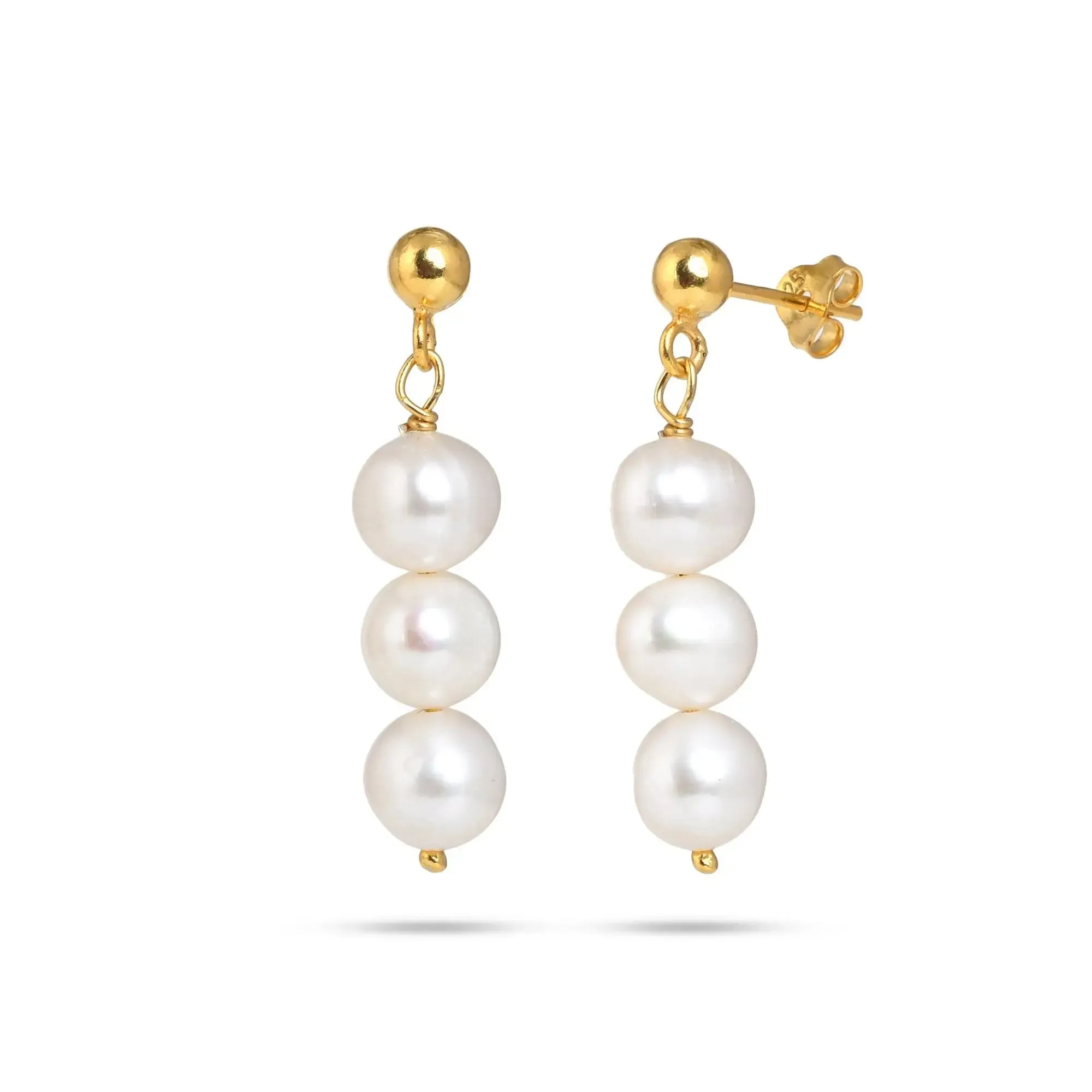 Classic Pearl Drop Silver Earrings - From Purl