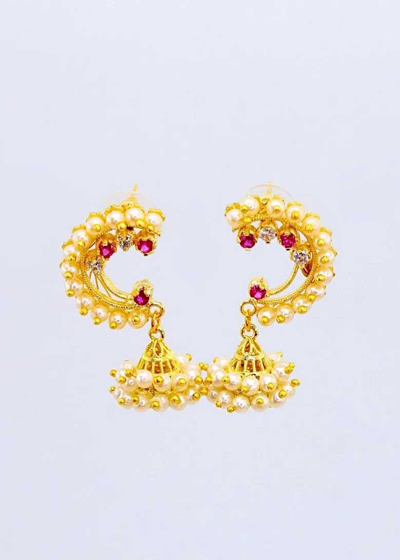 CLASSIC PEARLS DESIGNER JHUMKI