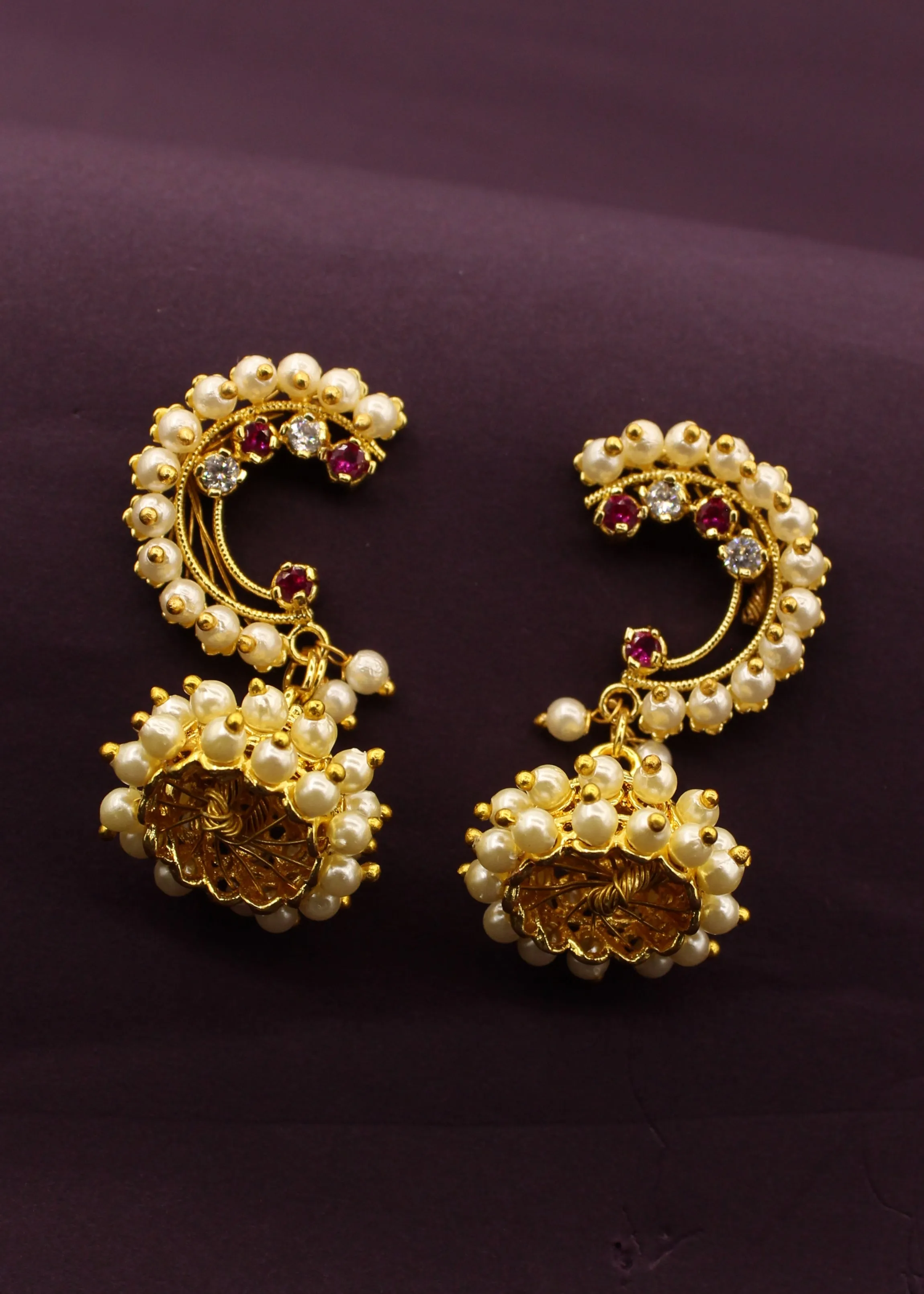 CLASSIC PEARLS DESIGNER JHUMKI