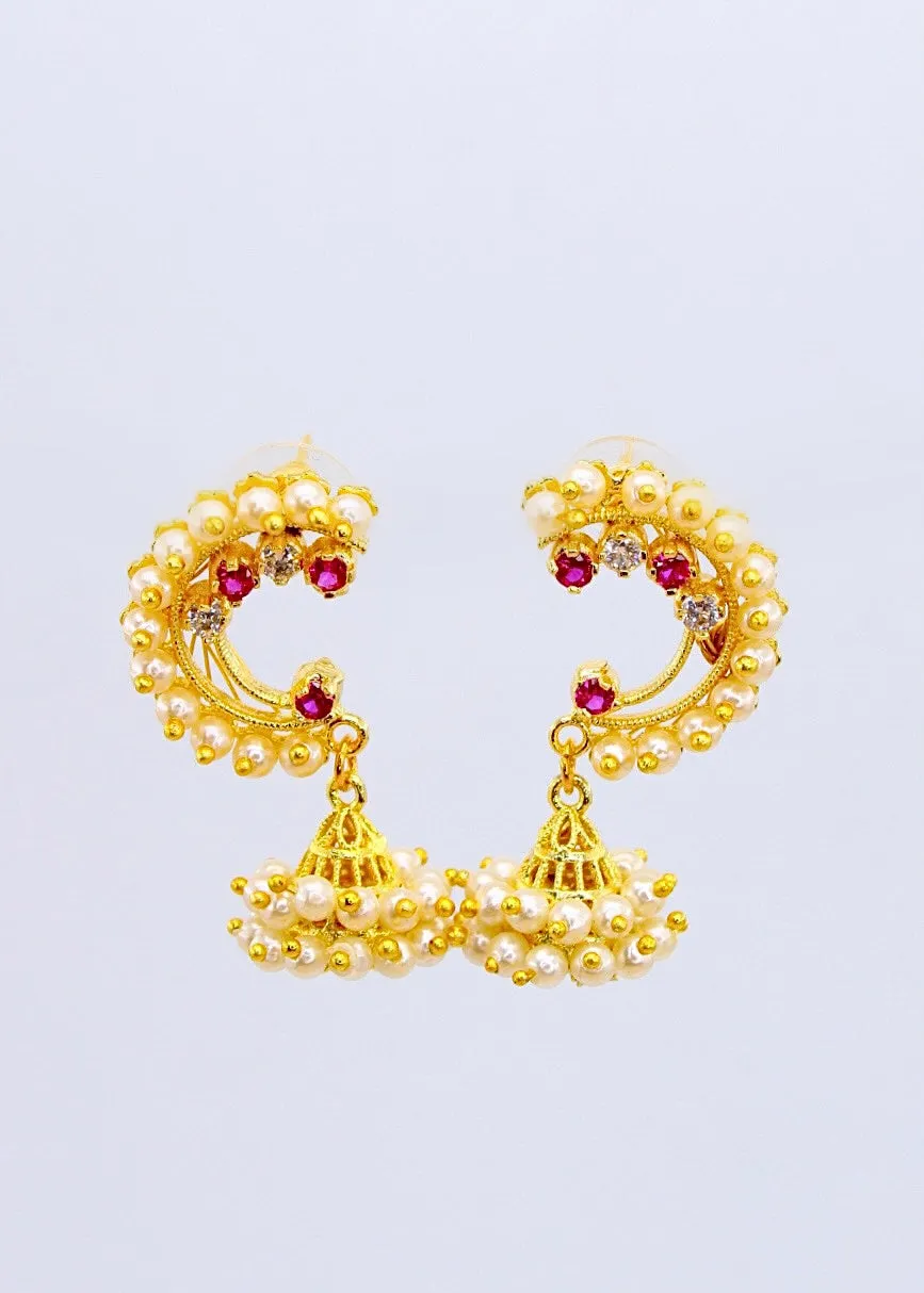 CLASSIC PEARLS DESIGNER JHUMKI