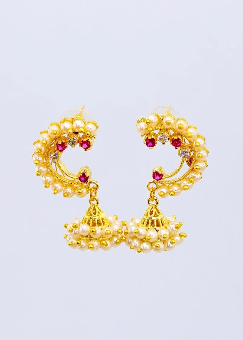 CLASSIC PEARLS DESIGNER JHUMKI