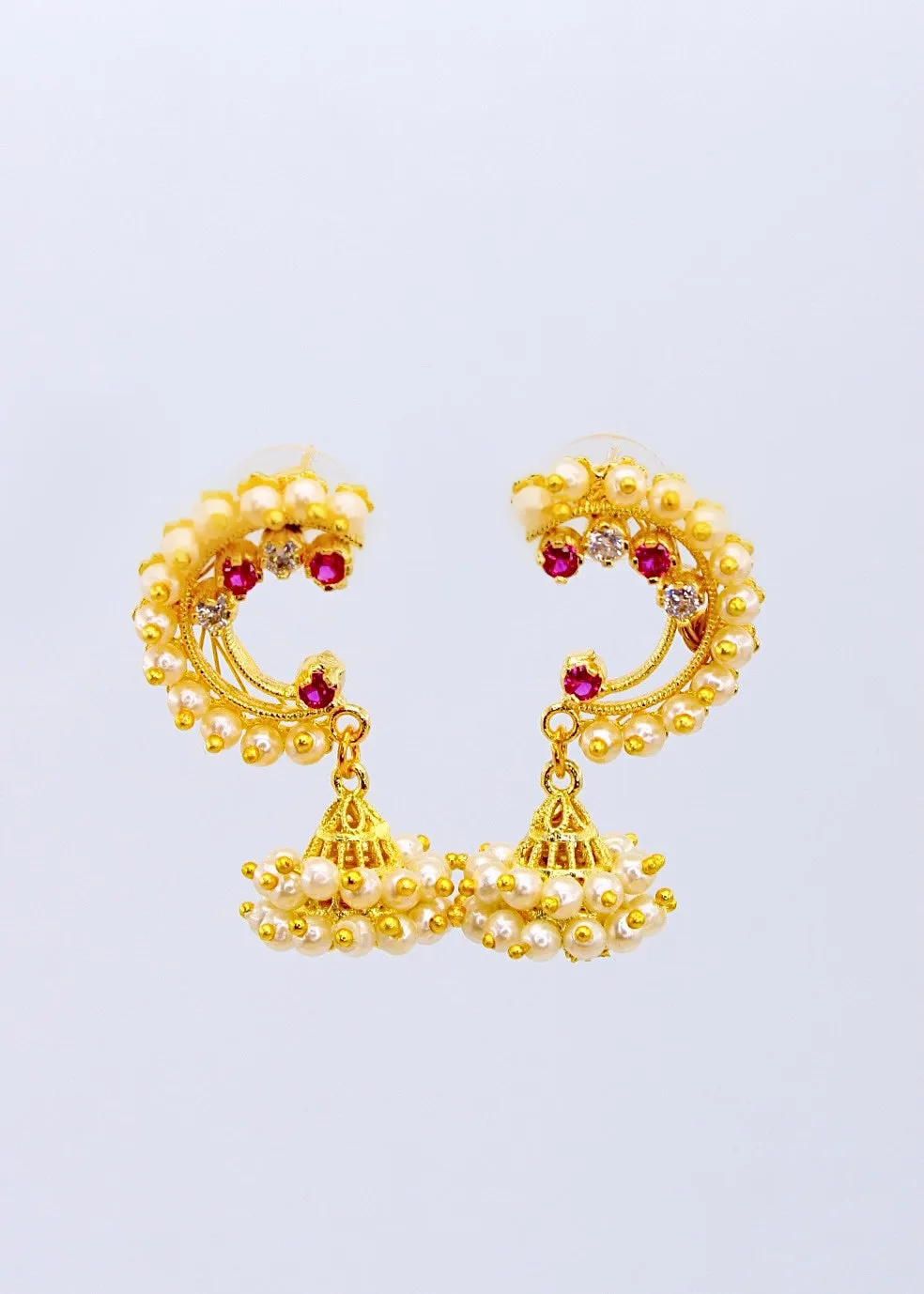 CLASSIC PEARLS DESIGNER JHUMKI