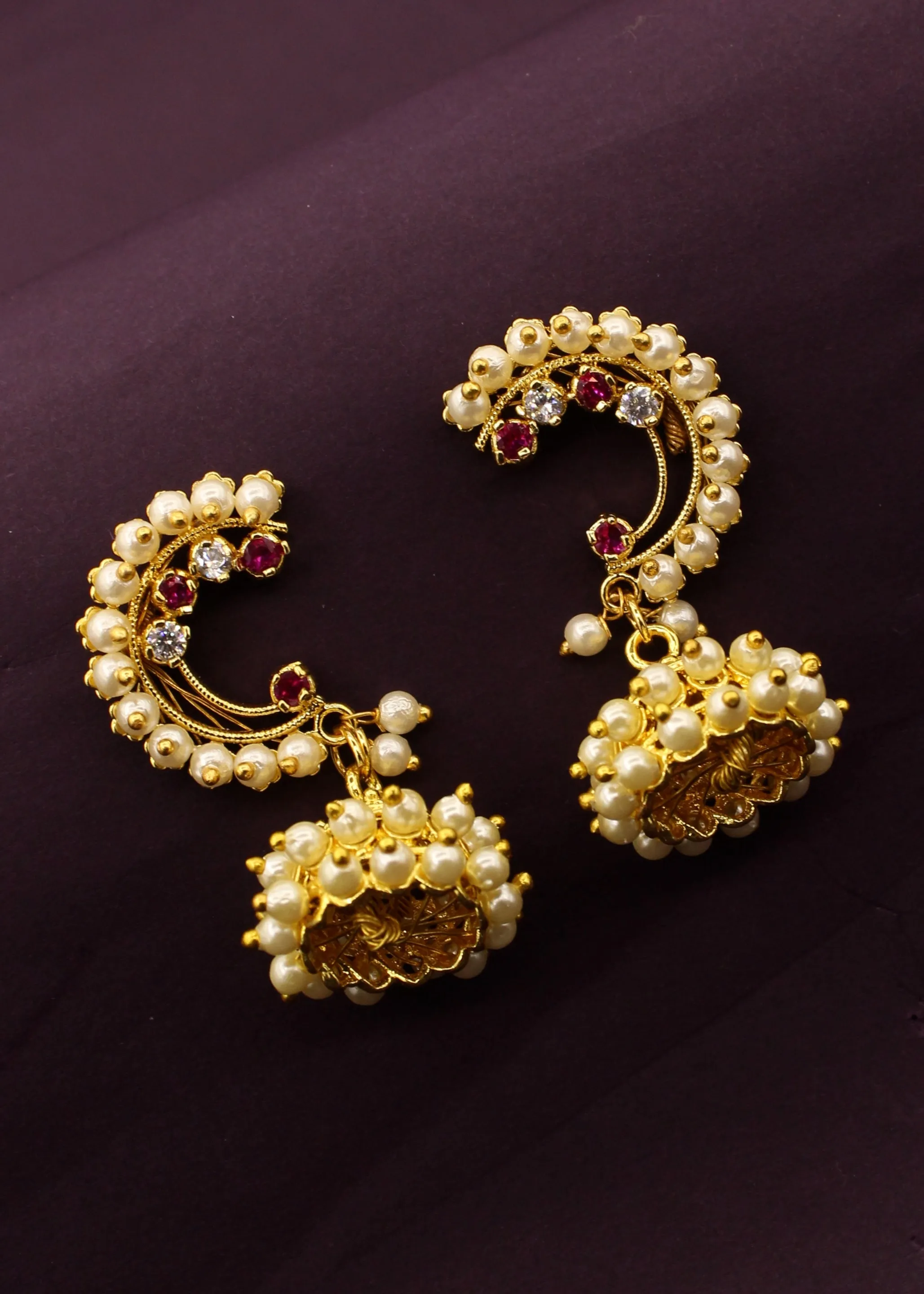 CLASSIC PEARLS DESIGNER JHUMKI
