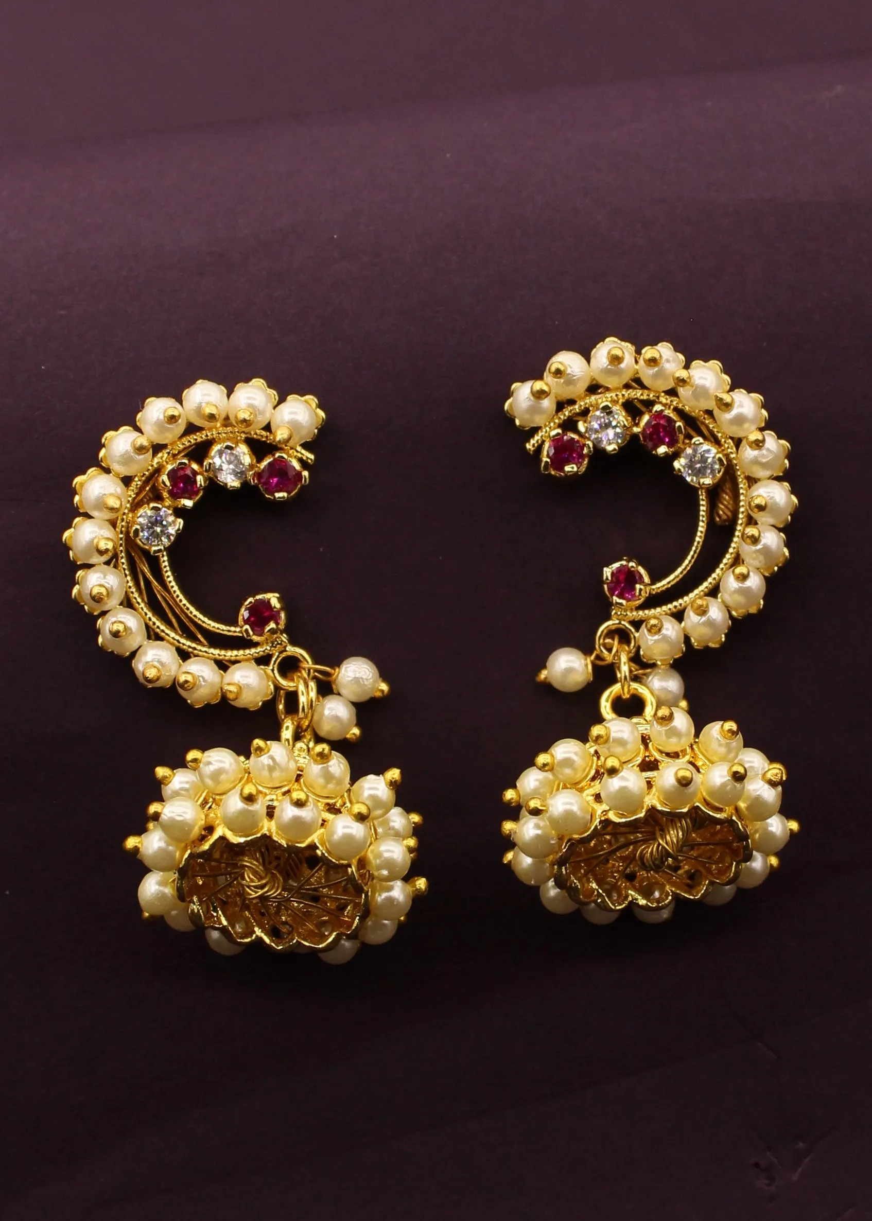 CLASSIC PEARLS DESIGNER JHUMKI