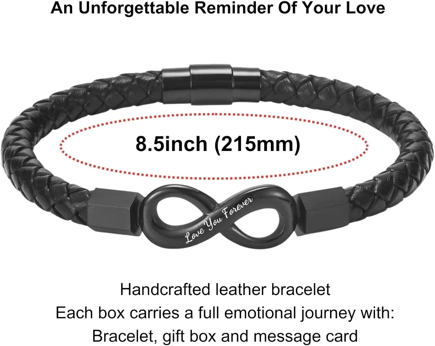 Coolvy To My Son Grandson Gifts from Mom Grandma Braided Leather Bracelets I Love You Until Infinity Runs Out Christmas Birthday Valentines Graduation Gifts for Him Teenage Men