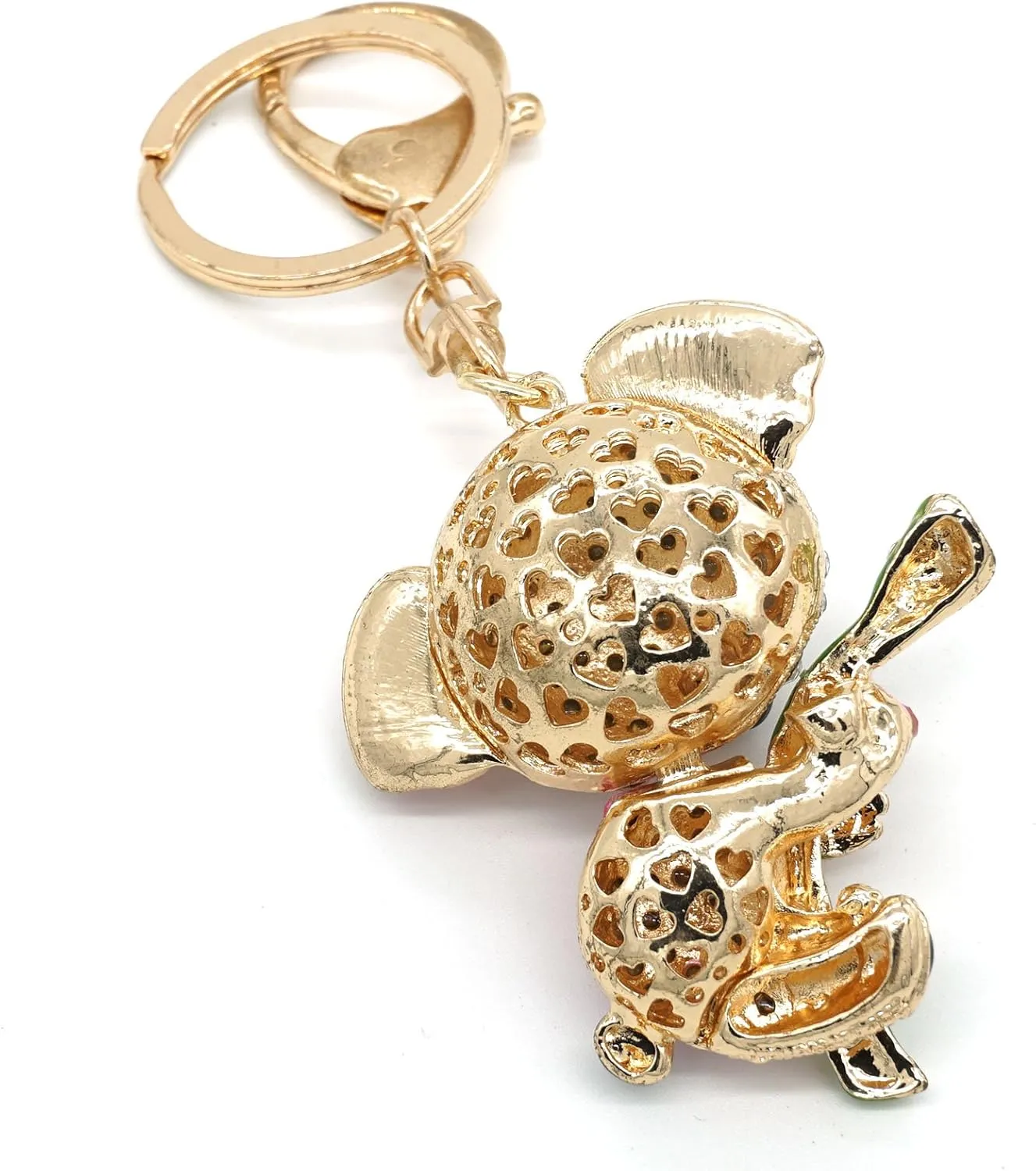 Cooplay Cute Lovely Fashion Koala Bear Animal Diamond Crystal Rhinestone Gold Crystal Keychain Charm Pendent Beautiful Accessories for Girl Women Purse Handbag Key Bag Keyrings Charm (Red)