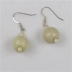 Cream Kazuri Drop Earrings