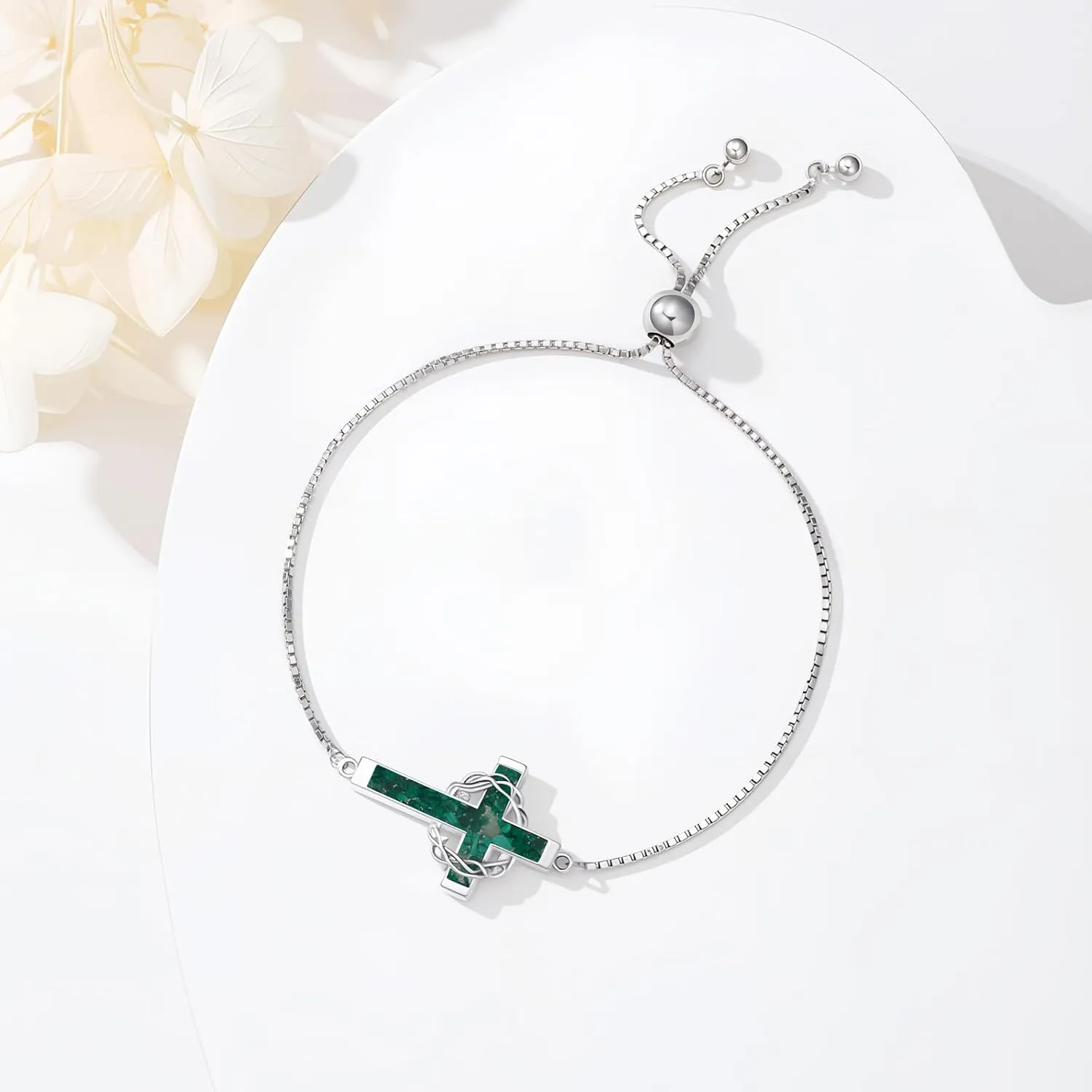 Cross Bracelet for Women 925 Sterling Sliver Crown of Thorns Bracelet Christian Jewelry Religious Gifts for Women Mom Men