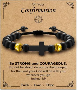 Cross Bracelet To My Boys Communion Confirmation Baptism Gift for Nephew Brother Son Daughter Brother Teens Girls
