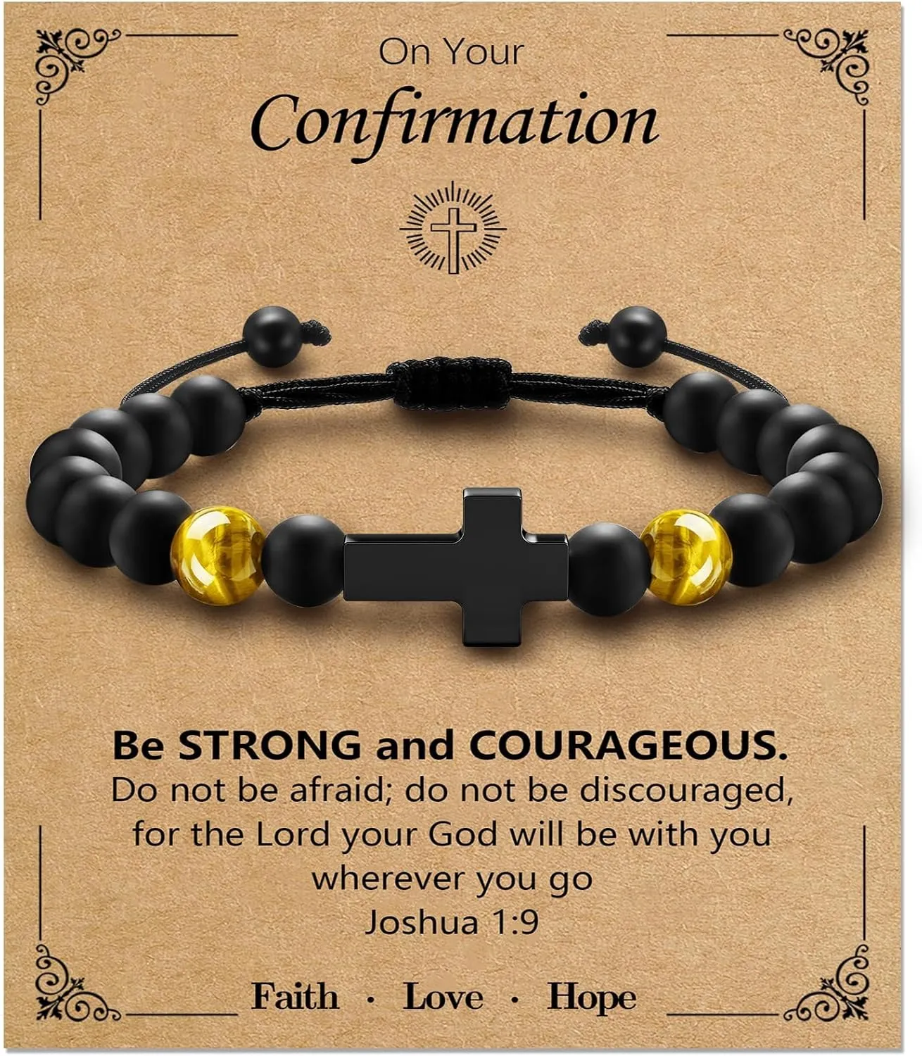 Cross Bracelet To My Boys Communion Confirmation Baptism Gift for Nephew Brother Son Daughter Brother Teens Girls