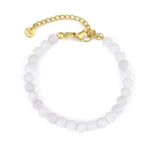 Crystal Vibe Moonstone Bracelet For Women With Stainless Steel Lobster Clasp - 6mm Beads Moonstone Crystal Bracelets For Women for Emotional Balance - Gifts For Women