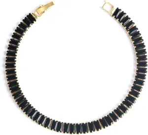 Cubic zirconia diamond bracelet (gold and black)