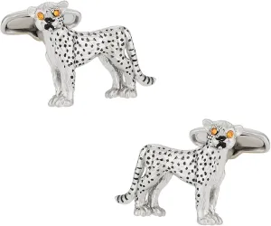 Cuff-Daddy Cheetah Cufflinks with Crystal Eyes with Travel Presentation Gift Box